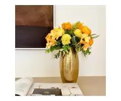 Elegant Gold Metal Vase – Modern Home Décor Accent - 3
