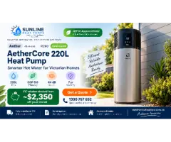 AetherCore 220L Heat Pump Hot Water System Victoria