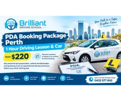 PDA Booking Package Perth | 1 Hour Driving Lesson & Car from $220 – Brilliant Driving School