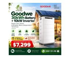 GOODWE 30kWh HOME BATTERY + 10kW INVERTER – $7,299